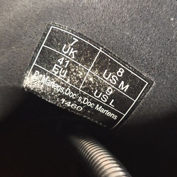 Dr. Martens 1460 Women’s 9 EU 41 Black Vegan Combat Lace Up Ankle Boots Doc - Picture 7 of 12